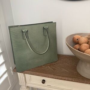 Viola Castellani Leather Lizard Print Satchel Bag